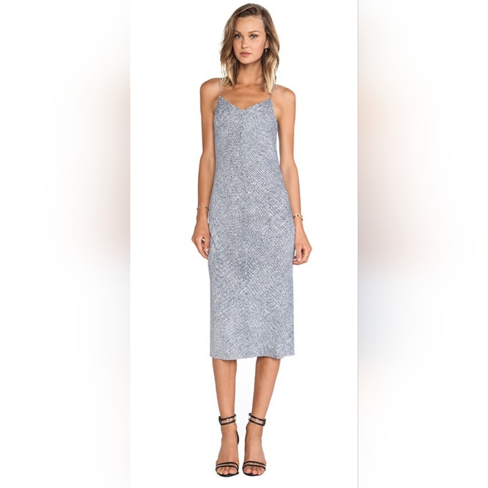 Silk Georgette Slip Dress in Indigo By Alexander Wang
